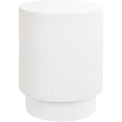 Beliani - Table d'Appoint Striée Moderne MgO Ronde Résistante aux uv et aux Taches Blanche Biccari