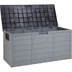 Beliani - Rangement de Jardin Forme Coffre 112x50 cm en Plastique Gris avec Roulettes Locarno