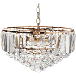 Beliani - Lustre Glamour Lampe Suspendue en Métal et Cristaux Verre Doré ⌀ 49 cm Acheiro
