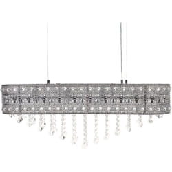 Beliani - Lustre Élégant Éclairage Salon Salle à Manger en Métal Argenté avec Cristaux de Verre Finition Chromée Belelle