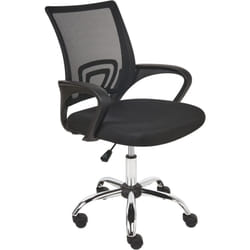 Chaise de Bureau Pivotante Réglable en Hauteur Dossier en Tissu Noir Solid