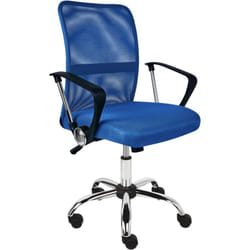Chaise de Bureau Pivotante Réglable en Hauteur Dossier Inclinable Siège en Maille Bleu Best