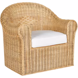 Fauteuil d'extérieur boho. Ravivez votre décor avec ce fauteuil d'inspiration bohème de couleur naturelle. Fabriquée en rotin ...