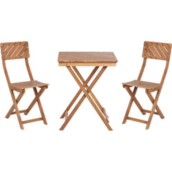 Ensemble Bistrot pour l'Extérieur Pliable en Bois d'Eucalyptus Foncé Ardore