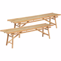 Set de 2 bancs d'extérieur tendance. Ce lot de 2 bancs d'extérieur allie harmonieusement style et fonctionnalité, ce qui en f ...