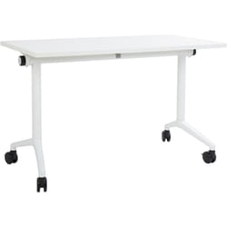 Beliani - Bureau Pliable Moderne 120 x 60 cm Rectangulaire à Roulettes Mobile Cadre Métallique Blanc Cavi