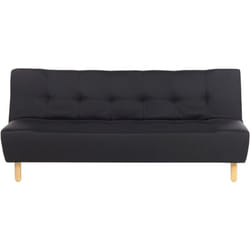 Canapé-Lit Moderne 3 Places en Tissu Dossier Inclinable Salon Noir Alsten