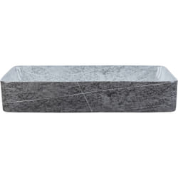Beliani - Lavabo en Céramique 61 x 35 cm Effet Granite Salle de Bain Comptoir Gris Artaj