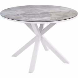Table d'extérieur ronde élégante. Avec cette table de jardin ronde, vous créerez un espace élégant et confortable pour vous d ...