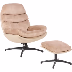 Chaise pivotante avec ottoman. Laissez-vous séduire par le confort somptueux de ce fauteuil en velours, conçu pour ajouter un ...