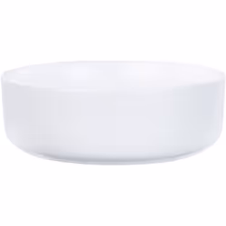 Vasque de salle de bain en céramique. Ce lavabo rond présente une finition sophistiquée en blanc brillant, qui rayonne d'une  ...