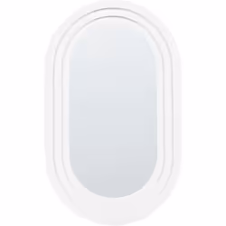Miroir suspendu moderne. Ajoutez une touche d'intérêt à vos murs avec ce miroir mural ovale. Le cadre rainuré et rugueux lui ...