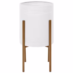 Cache-pot sur pied ASTILLBE Métal 31 cm Blanc