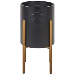 Cache-pot sur pied SEROTINA Métal 32 cm Noir