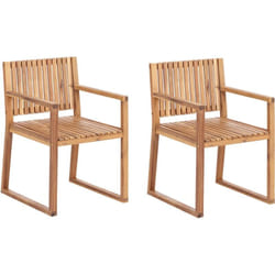 Lot de 2 Chaises Rustique de Salle à Manger de Jardin en Bois d'Acacia Sassari ii