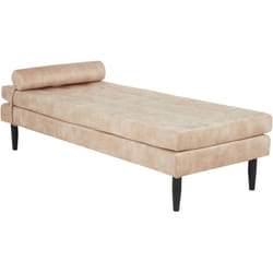 Chaise Longue Moderne en Velours Meuble de Salon Beige Ussel
