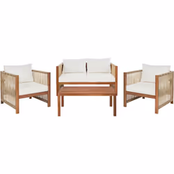 Salon de jardin en corde tressée. Que ce soit dans un jardin ou sur un grand balcon, le style décontracté de ce canapé 4 plac ...