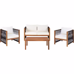 Salon de jardin en corde tressée. Que ce soit dans un jardin ou sur un grand balcon, le style décontracté de ce canapé 4 plac ...