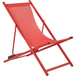 Chaise Longue Pliante Moderne d'Extérieur Assise et Structure Cadre en Métal Rouge Locri ii