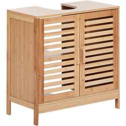 Beliani - Meuble de Lavabo en Bambou Minimaliste Rangement de Salle de Bain Bois Clair Missoula