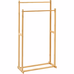 Porte-serviettes en bois. Ce porte-serviettes à deux niveaux, fabriqué de manière experte en bambou écologique, offre une sol ...