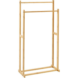 Beliani - Porte-Serviettes 85 x 45 cm Bambou 2 Rails Salle de Bain Bois Clair Hoboken