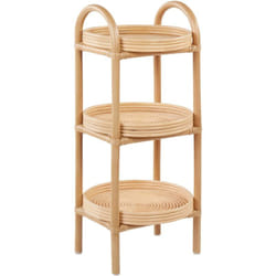 Table d'Appoint en Rotin Intérieur Extérieur 3 Etagères Naturel Troolie