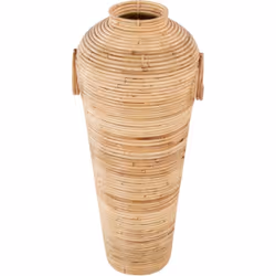 Vase décoratif style naturel. Ce vase exquis en rotin fait à la main apporte une touche sophistiquée à tout espace. Sa forme  ...