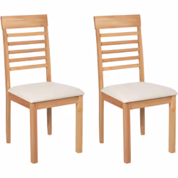 Ensemble élégant de chaises de salle à manger en bois. Cet ensemble classique de deux chaises de salle à manger, fabriquées a ...