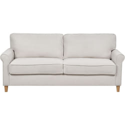 Canapé 3 Places en Tissu Tapisserie Assise Ressorts Beige Clair Ronneby