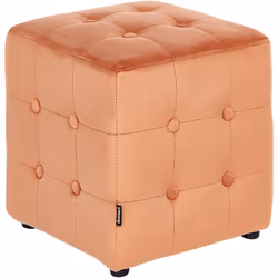 Pouf cube orange. Ce pouf compact est l'endroit idéal pour reposer vos pieds, mais il constitue également une alternative int ...