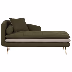 Chaise longue côté gauche GONESSE Tissu Vert