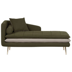 Chaise longue côté gauche GONESSE Tissu Vert