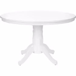 Table de salle à manger classique avec pied central en bois. Cette table de repas d'inspiration vintage est un vrai bijou cap ...