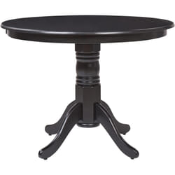 Table Ronde Salle à Manger Vintage 100 cm avec Pied Central en Bois Noir Akron