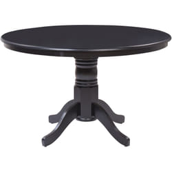 Table Ronde Salle à Manger Vintage 120 cm avec Pied Central en Bois Noir Akron