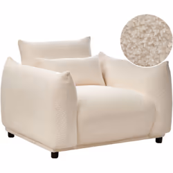 Fauteuil à profil bas. Apportez du confort à votre intérieur avec ce fauteuil rembourré en tissu bouclé. L'assise basse et le ...