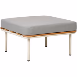 Pouf d'extérieur avec coussin. Cet élégant ottoman est doté d'un solide cadre en aluminium peint à la poudre, conçu pour rési ...