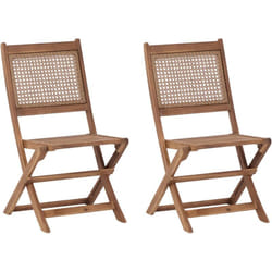 Beliani - Lot de 2 Chaises de Jardin en Bois d'Acacia Certifié Pliables Extérieur Bois Clair Paraggi