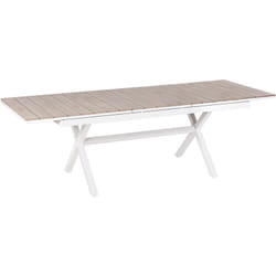 Beliani - Table de Jardin à Rallonge 184/244 x 90 cm en Aluminium Meubles Mobilier d'Extérieur Blanc Fanes