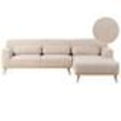 Canapé dangle SIMOS Tissu chenille Beige 3 places Côté gauche