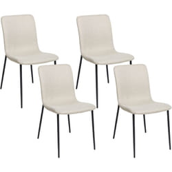 Beliani - Lot de 4 Chaises en Tissu Salle à Manger Pieds en Fer Beige Clair Glendive