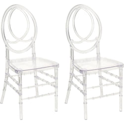 Lot de 2 Chaises en Plastique Moderne Salle à Manger Transparent Midway