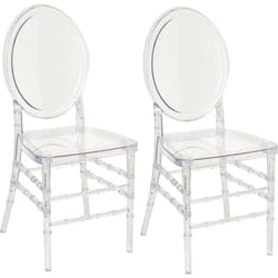 Lot de 2 Chaises Moderne en Plastique Salle à Manger Cuisine Transparent Montrose