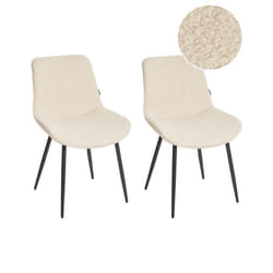 Lot de 2 chaises de salle à manger DUBROVNIK Bouclé Beige clair