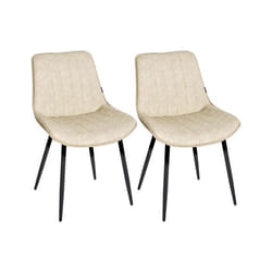 Lot de 2 chaises de salle à manger DUBROVNIK Cuir PU Beige clair