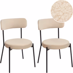 Ensemble de chaises sans accoudoirs. Ces chaises de repas chics sont recouvertes d'un tissu bouclé qui offre une expérience d ...