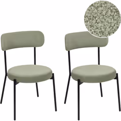 Ensemble de chaises sans accoudoirs. Ces chaises de repas chics sont recouvertes d'un tissu bouclé qui offre une expérience d ...