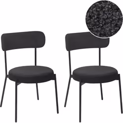 Ensemble de chaises sans accoudoirs. Ces chaises de repas chics sont recouvertes d'un tissu bouclé qui offre une expérience d ...