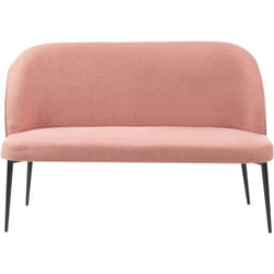 Beliani - Canapé de Cuisine Banquette 2 Places en Tissu Polyester Rembourré Rose et Pieds Métal Noir Osby